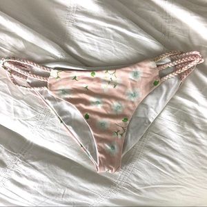 Frankie’s Bikinis Pink Pansies Bottoms